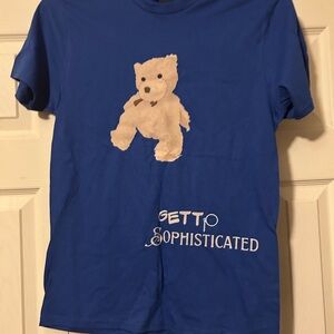 Hanes Blue Teddy Bear “Bob” men’s small shirt